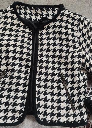 Твидовий пиджак жакет в гусиную лапку ,в стиле коко шанель7 фото