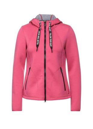 Жіноче худі на блискавці з капюшоном cecil рожеве