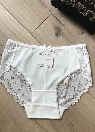 Женские хлопковые трусики с кружом