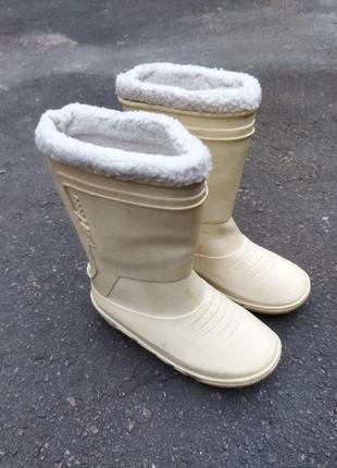 38/39р. зимние резиновые сапоги утеплённые гумаки чоботи гумові