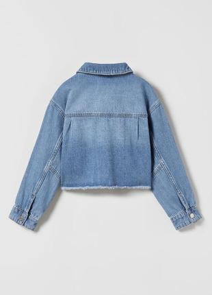 Джинсовая куртка zara для девочки 13/14 лет, джинсова куртка на дівчинку, куртка zara з заклепками, джинсовка zara.6 фото