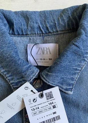 Джинсовая куртка zara для девочки 13/14 лет, джинсова куртка на дівчинку, куртка zara з заклепками, джинсовка zara.8 фото