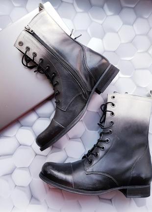 Черные с градиентом кожаные ботинки на шнуровках бренд diesel р. 37,5 made in portuga1 фото
