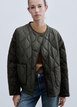 Водоотталкивающая стеганая куртка zara3 фото