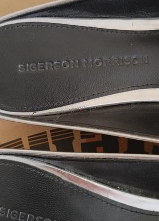 Sigerson morrison зеркальные кожаные мюли8 фото