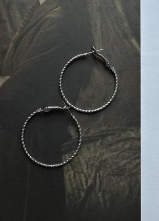 Чарівні сережки коло мінімалістичні кільця 4 см
