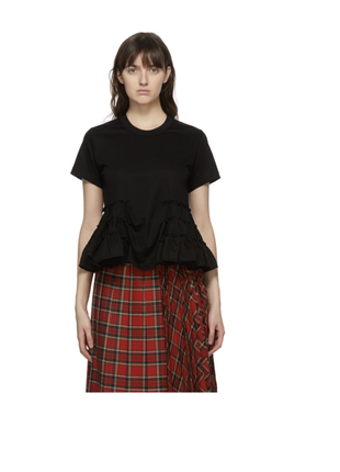 Топ noir kei ninomiya black ruffle hem t-shirt