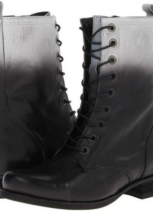 Черные с градиентом кожаные ботинки на шнуровках бренд diesel р. 37,5 made in portuga3 фото