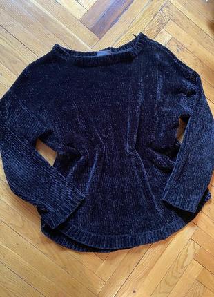 Мягкий теплый свитер / кофта черный1 фото
