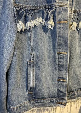 Джинсовая курточка стильная джинсовка крутая стиль zara6 фото