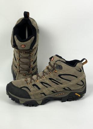 Треккинговые кроссовки / ботинки merrell pecan baratas tex waterproof mid высокие кожаные коричневые размер 44 44.5 45