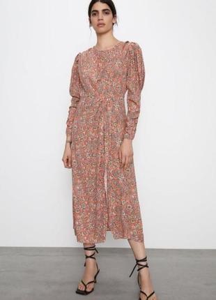 Zara платье в цветочный принт s1 фото