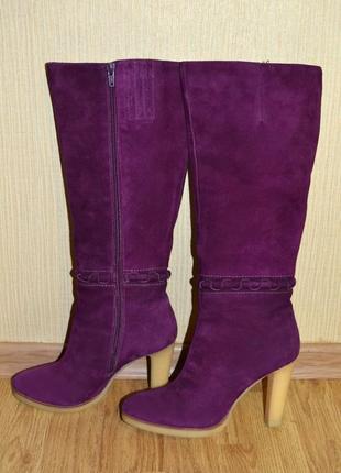 Фіолетові демісезонні високі чоботи розмір 37 braska2 фото