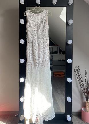 Брендовое кружевное платье макси love triangle9 фото