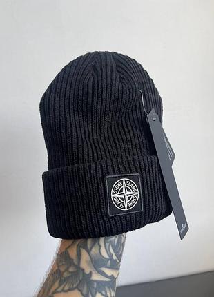 Шапка stone island (черная, новая)