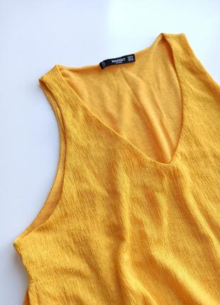 Красивая стильная яркая желтая трикотажная блуза / маечка mango7 фото