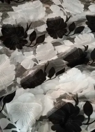 Тюль чорно-білий, органза, 6 м3 фото