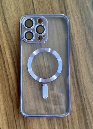 Чехол для iphone 14 pro max магнитный фиолетовый