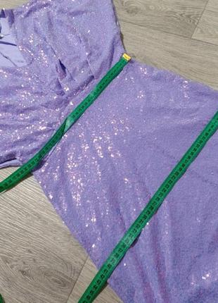 Платье h&amp;m xs светло фиолетовое в пайетки лелетки сиреневое блестящее9 фото