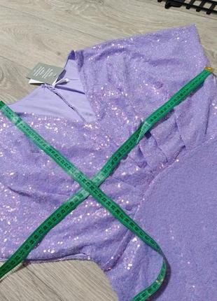 Платье h&amp;m xs светло фиолетовое в пайетки лелетки сиреневое блестящее10 фото