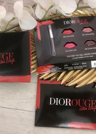 Набор пробников помад dior rouge ultra rouge