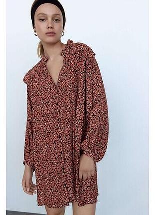 Женское платье zara, плаття zara в квіточку сукня zara в квітковий принт розмір м/l жіноча сукня від zara.