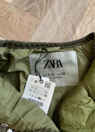 Стеганное пальто zara, удлиненное пальто для девчонки 11/12 лет zara, демисезонное стеганое пальто zara для девочки 11/12 лет.8 фото