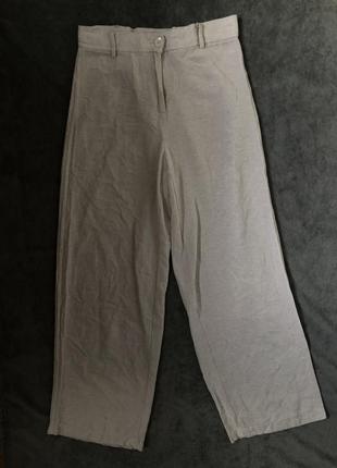 Широкие льняные легкие брюки ambar