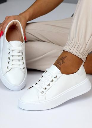 Кожанные кеды мокасины