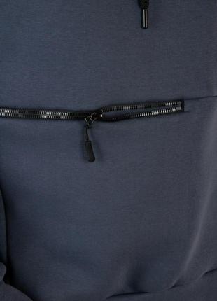 Тепле худі на флісі для чоловіків, мужская толстовка на флисе, стильный свитшот мужской на флисе хаки чёрный серый8 фото