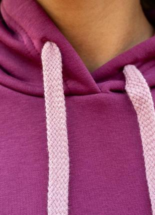 Подовжене худі оверсайз утеплене на флісі, тепла довга толстовка на флісі, женское...