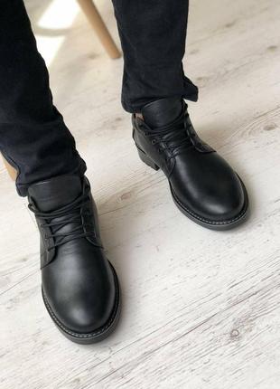Стильные классические черные мужские ботинки,туфли деми,осенни, кожаные/кожа-мужская обувь на осень4 фото