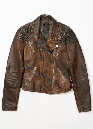 Gas vintage leather biker jacket&nbsp;женская кожаная куртка