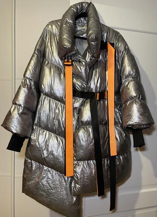 Зимняя теплая длинная куртка5 фото