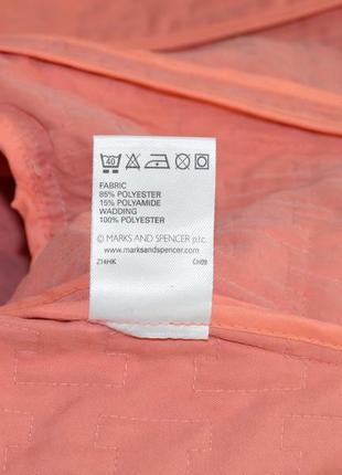 Брендовая коралловая легкая куртка на молнии с карманами marks & spencer этикетка4 фото