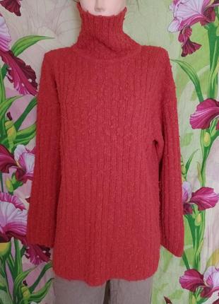 Casual. eur 40/42. теплий под горло свитер светер кофта вязаний морковного цвета
