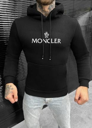 Худи на флисе moncler black