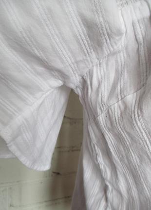 Блуза/рубашка белая хлопковая со спущенными плечами/хлопок5 фото