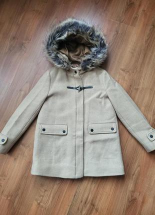 Zara стильное демисезонное пальто на девочку зара деми утепленное теплое3 фото