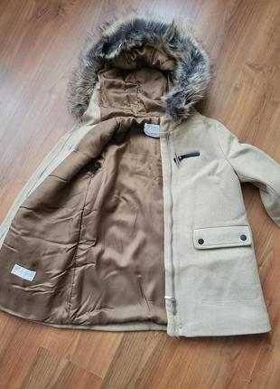 Zara стильное демисезонное пальто на девочку зара деми утепленное теплое6 фото