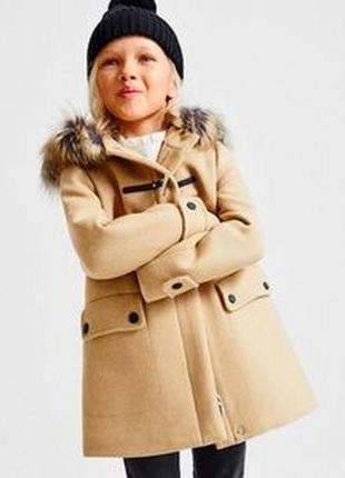 Zara стильное демисезонное пальто на девочку зара деми утепленное теплое2 фото