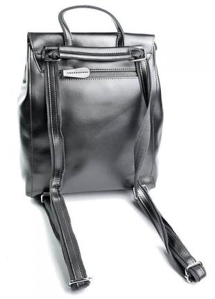 Женская кожаная сумка серого цвета2 фото