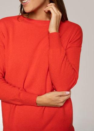 Червоний джемпер пуловер светр шовк з вовною massimo dutti алый свитер красный пуловер шёлковая водолазка шерстяной свитер1 фото