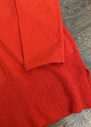 Червоний джемпер пуловер светр шовк з вовною massimo dutti алый свитер красный пуловер шёлковая водолазка шерстяной свитер5 фото