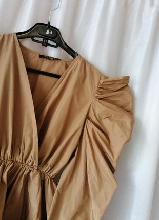✅ класна класна стильна трендова сукня з високими плечима та об'ємними рукавами тканина дуже схожа н5 фото