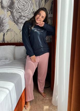 Пижама с брюками батал к6879
