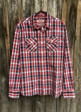 Superdry washbasket в клетку мужская рубашка с длинным рукавом