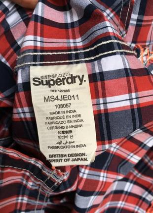 Superdry washbasket картата чоловіча рубашка з довгим рукавом7 фото