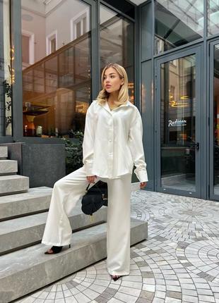 🎨3! шикарный женский костюм молоко молочный женский