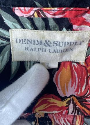 Яскрава чоловіча сорочка рубашка теніска denim & supply ralph lauren floral print shirt8 фото